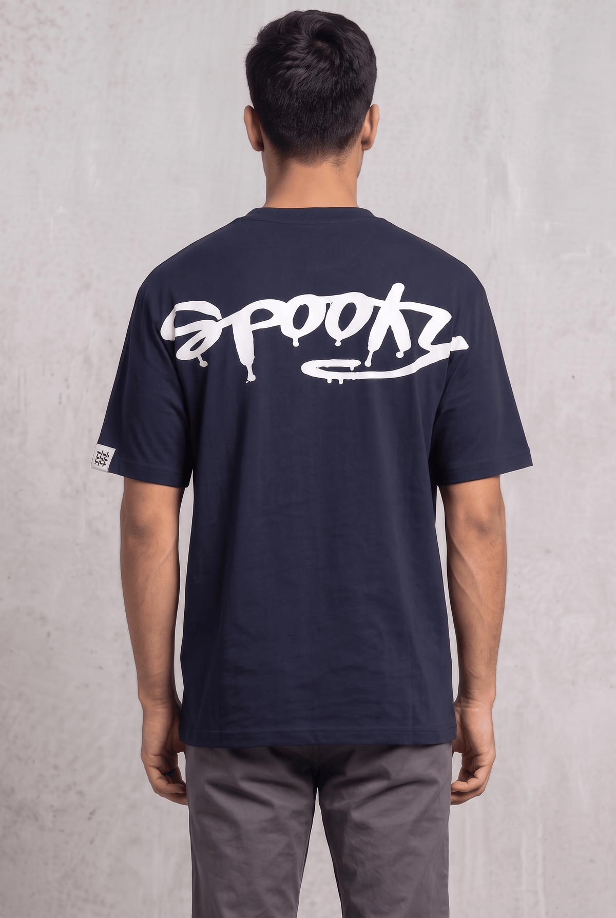 MIDNIGHT SPOOKY NAVY MEN’S OVERSIZED T-SHIRT