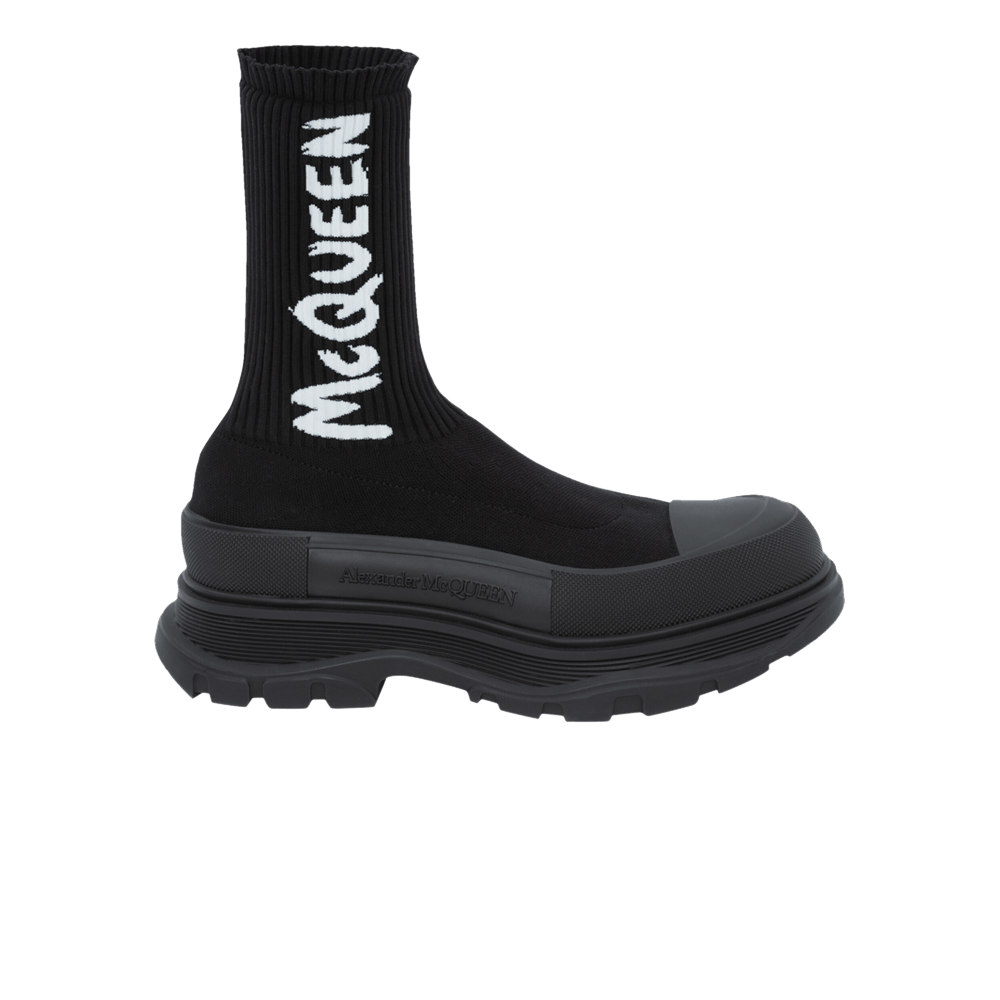 Alexander McQueen Tread Slick Boot Black Graffiti