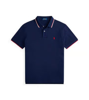 Polo Ralph Lauren Men's Custom Slim Fit Tipped Mesh Polo Shirt Newport Navy