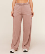 Women's Gymshark Chainstitch Graphic Wide Leg Joggers Pebble Grey