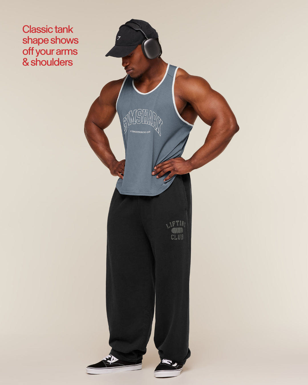 Gymshark Collegiate Tech Tank Iron Blue