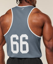 Gymshark Collegiate Tech Tank Iron Blue