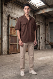 UTILITY BROWN MEN'S SHIRT