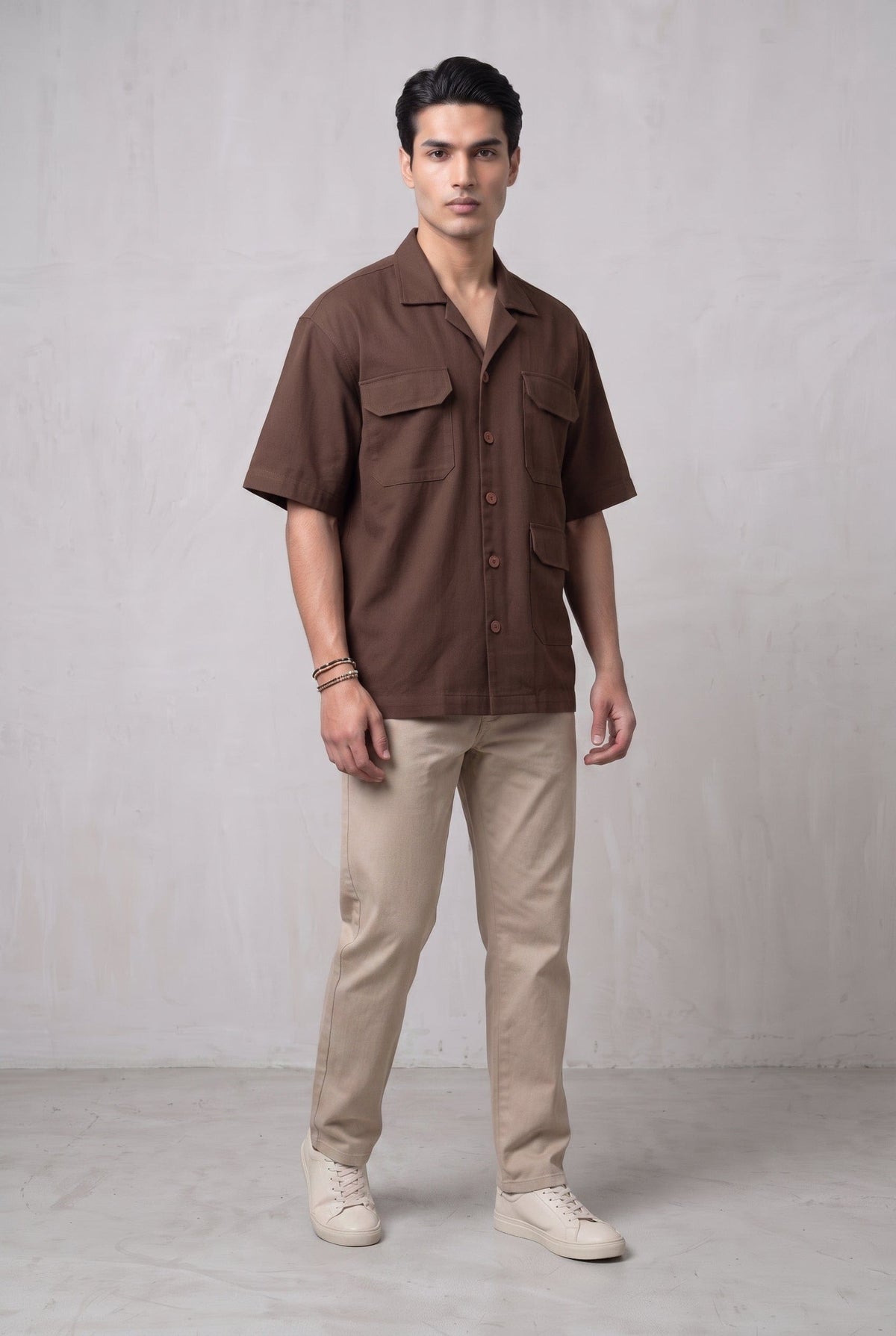 UTILITY BROWN MEN'S SHIRT
