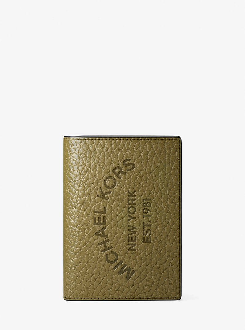 Michael Kors Cooper Pebbled Leather Bi-Fold Card Case Oregano