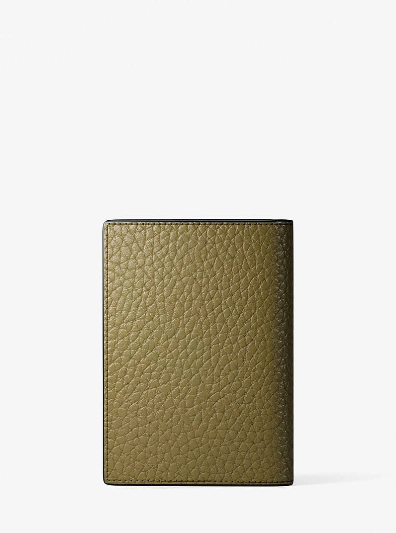 Michael Kors Cooper Pebbled Leather Bi-Fold Card Case Oregano