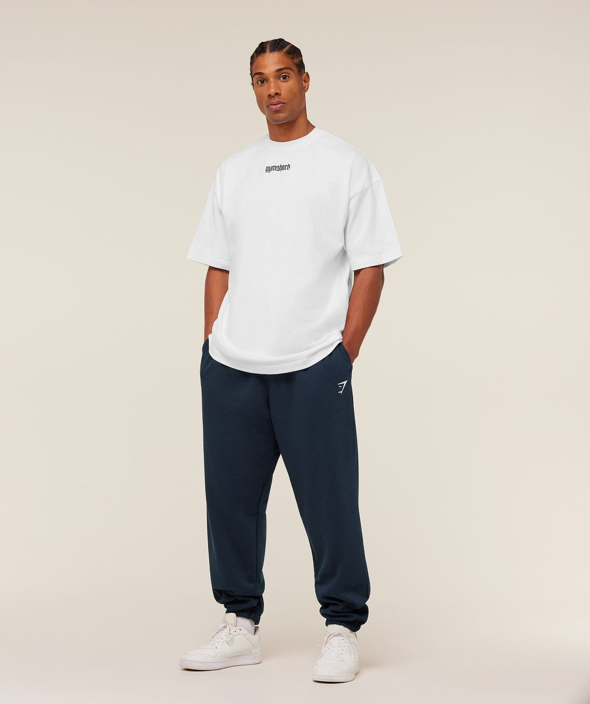 Gymshark Crest Oversized Joggers Gs Navy