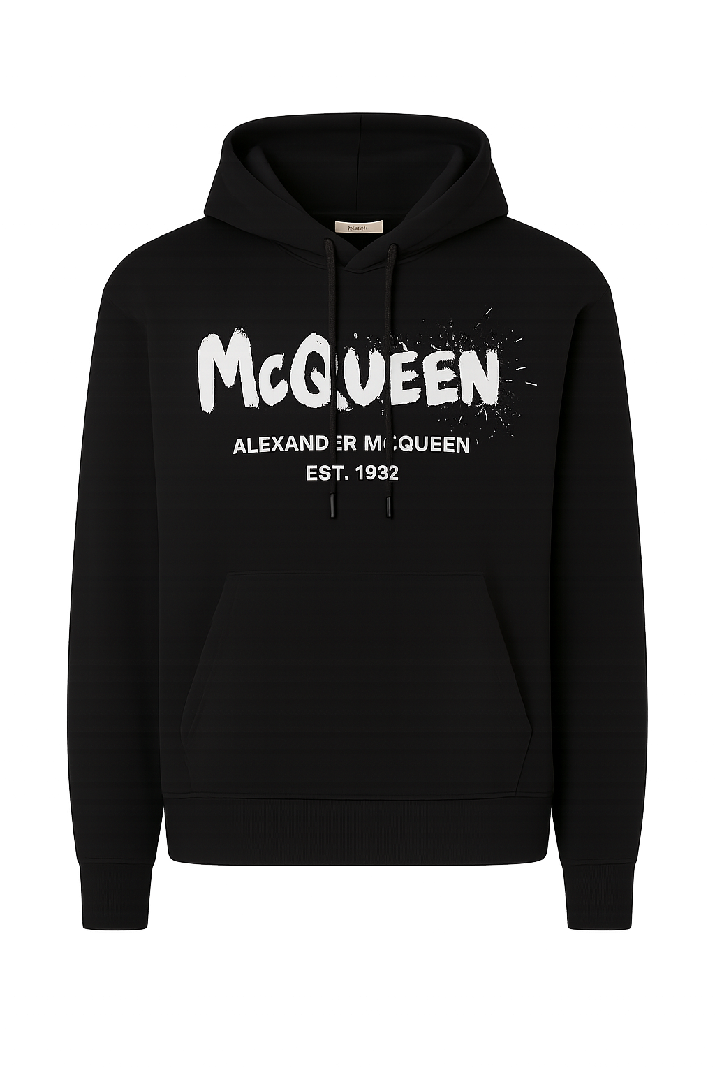Alexander McQueen Black Hoodie with Watercolor Graffiti print