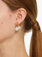 faux-pearl embellished earrings
