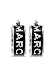 The Button Enamel Logo Hoop earrings