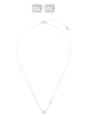 pendant and stud fastening earrings box set