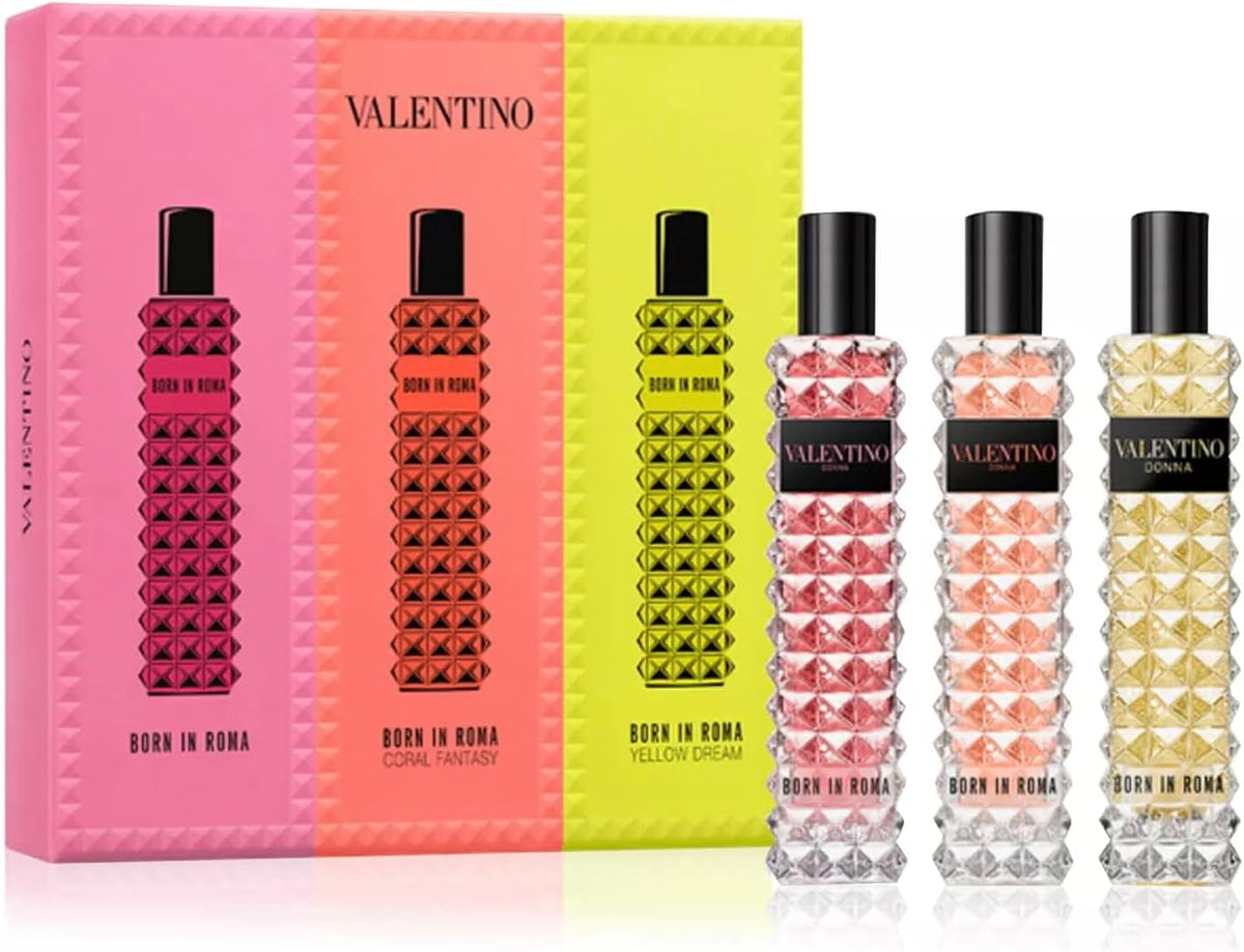 Valentino Donna Born in Roma Travel Spray Perfume Discovery Set, 0.33 Fl Oz (Pack of 3)