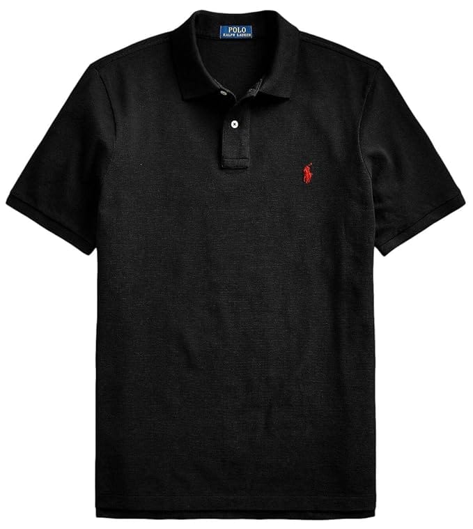 Polo Ralph Lauren Classic Fit Mesh Pony Logo Polo Black Shirt