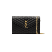 Saint Laurent Medium Matelassé Leather Wallet On Chain Nero