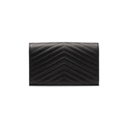 Saint Laurent Medium Matelassé Leather Wallet On Chain Nero