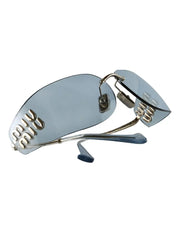 logo-plaque rimless sunglasses