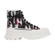 Alexander McQueen Tread Slick Quilted Boot Watercolour Graffiti - White Multi