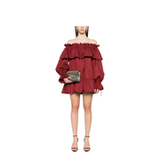 Ruffled Dress in Cotton Twill