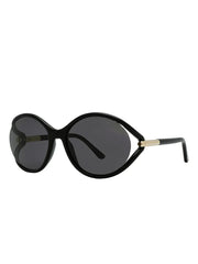 round-frame semi-rim sunglasses