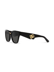 round-frame logo-plaque sunglasses