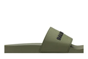 Balenciaga Pool Slides Khaki Black 3D Logo