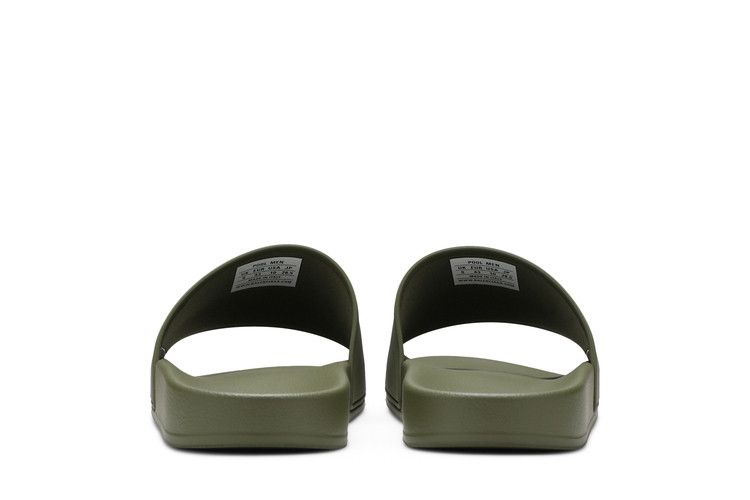 Balenciaga Pool Slides Khaki Black 3D Logo