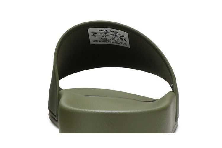 Balenciaga Pool Slides Khaki Black 3D Logo