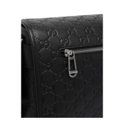 GG Emblem Medium Smooth Leather Crossbody - Black