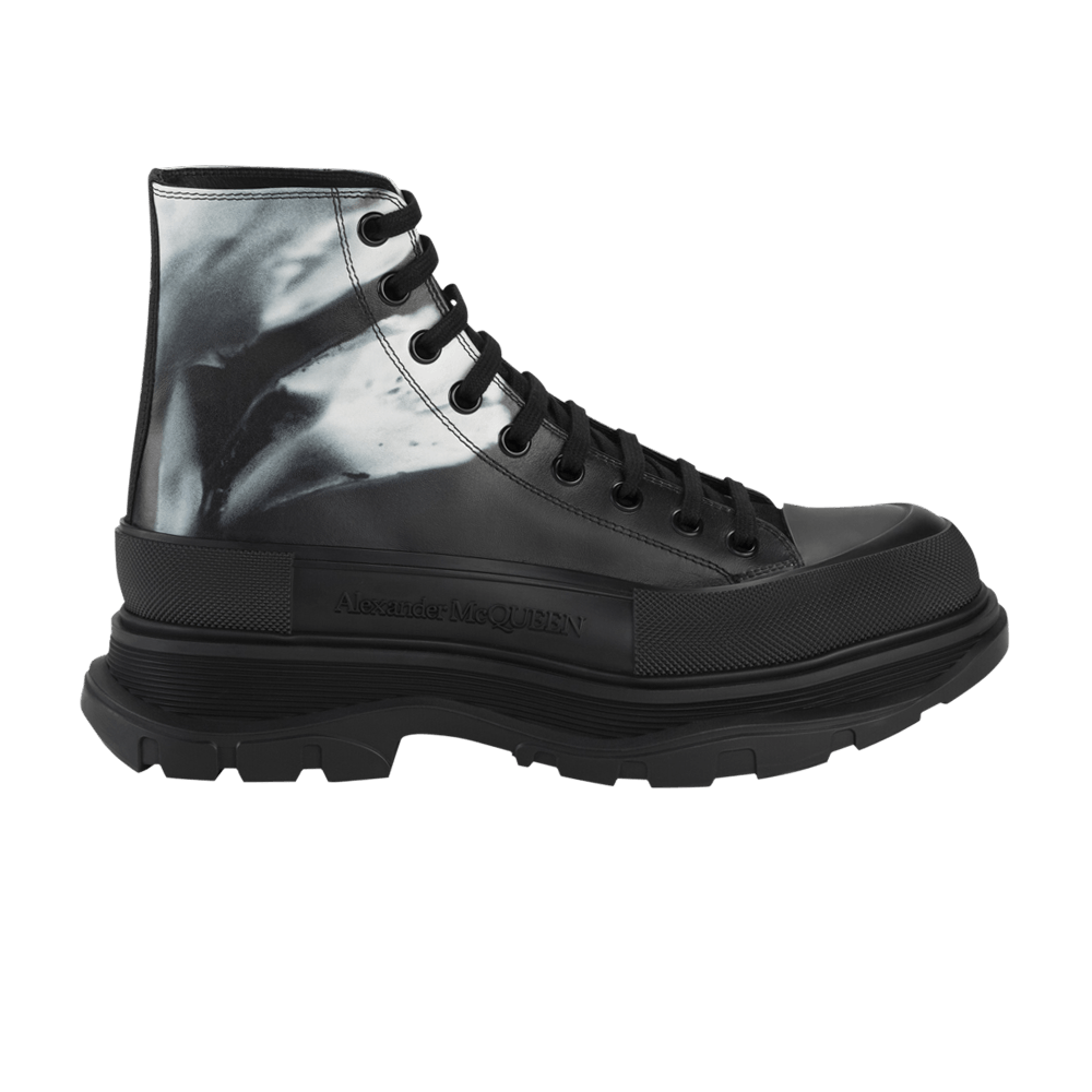 Alexander McQueen Tread Slick Boot Solarised Flower - Black