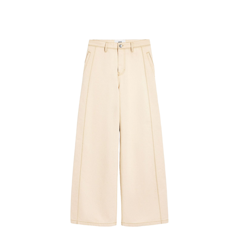 White Cotton Super Wide Fit Jeans