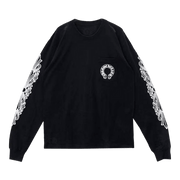 Chrome Hearts Horseshoe Long-Sleeve T-Shirt Black/White