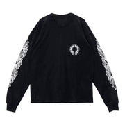 Chrome Hearts Horseshoe Long-Sleeve T-Shirt Black/White