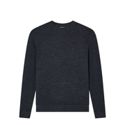 Dark Grey Textured Knit Round Neck Long Sleeve Top
