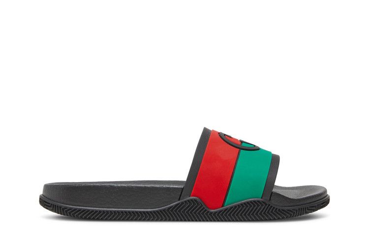 Gucci Slide Interlocking G - Black Red Green