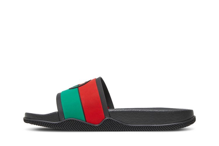 Gucci Slide Interlocking G - Black Red Green