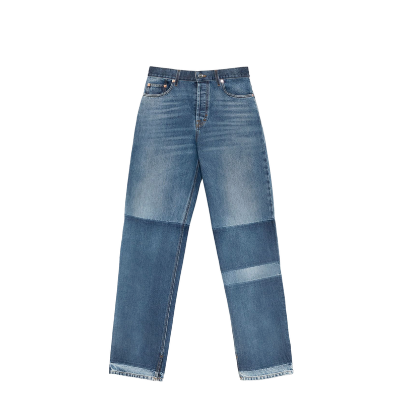 Two-toned denim pant in light blue
