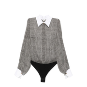 Silk Shirt Bodysuit