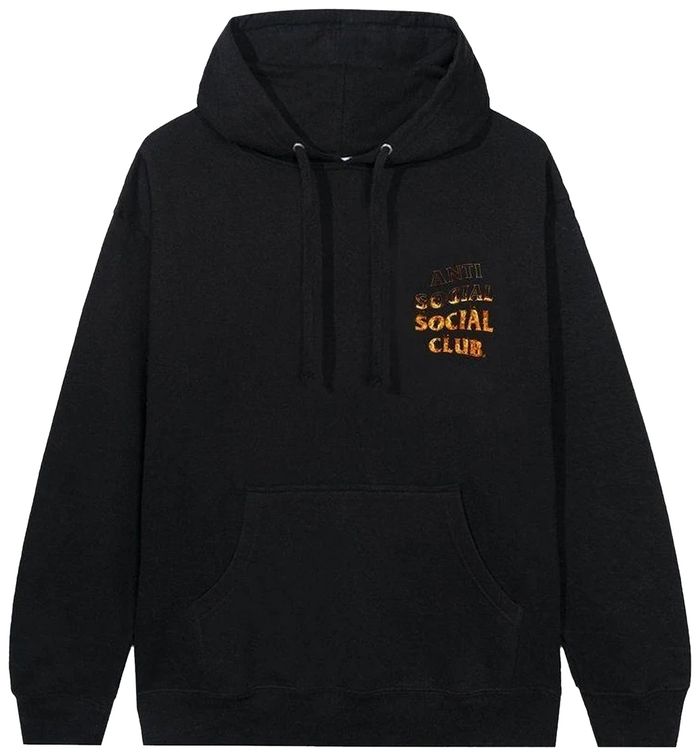 Anti Social Social Club A Fire Inside Flame Hoodie Black