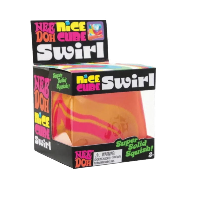 NeeDoh Nice Cube Swirl Super Squeeze! Orange Pink Yellow