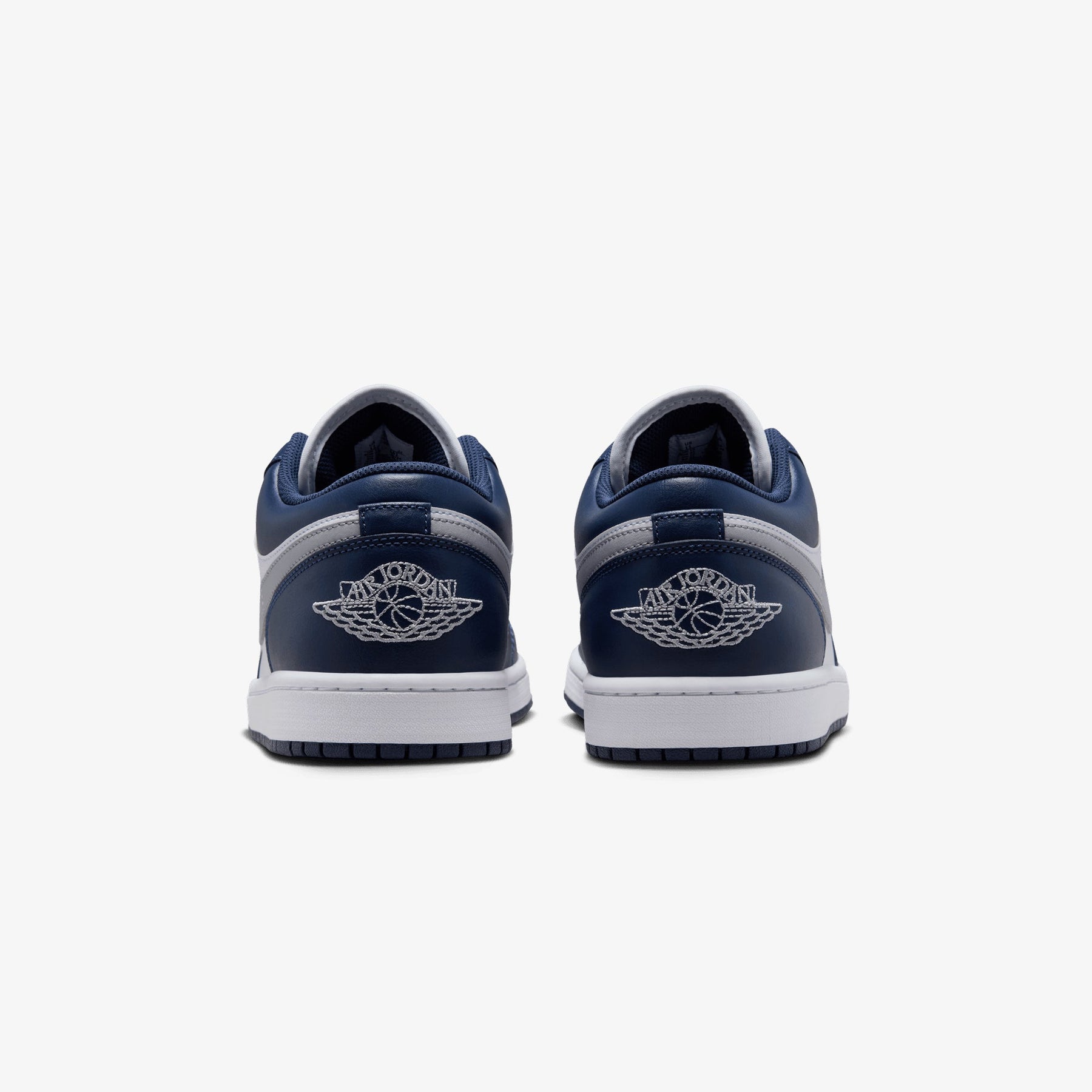 JORDAN AIR JORDAN 1 LOW { WHITE/WOLF GREY-MIDNIGHT NAVY