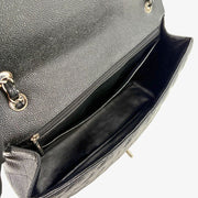 CS077 - CHANEL Black Caviar Leather Jumbo Maxi Classic Flap Bag
