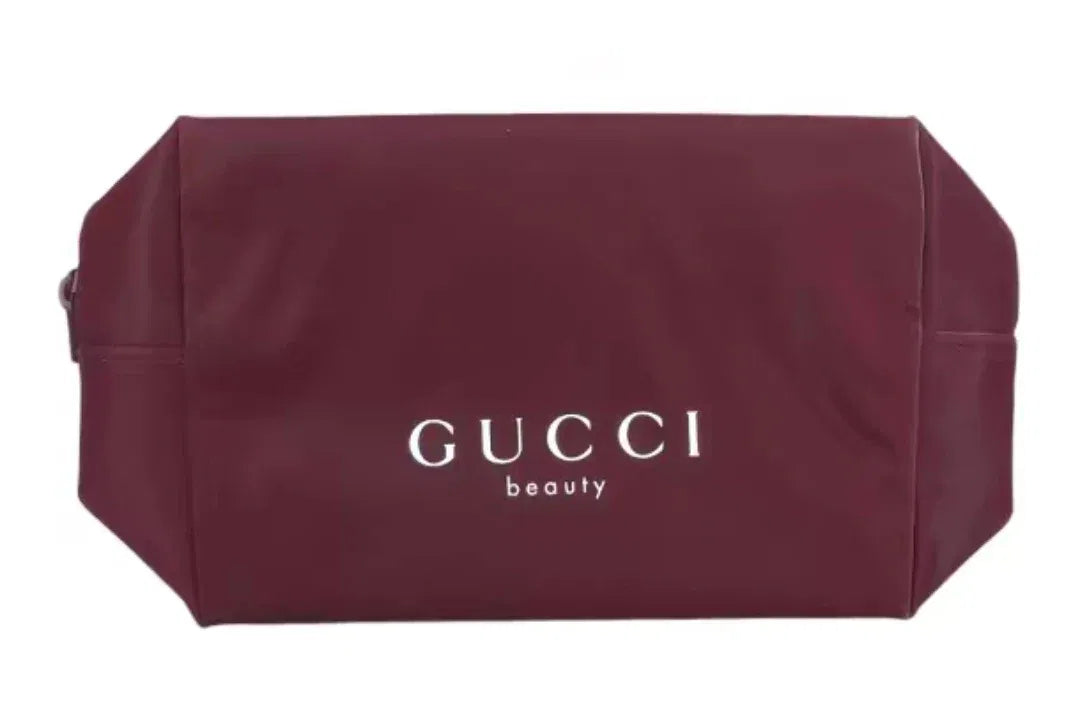 GUCCI Luxury Dark Red Makeup Bag - Portable and Organizable