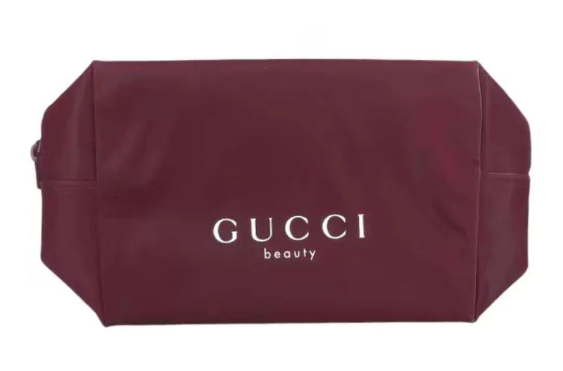 GUCCI Luxury Dark Red Makeup Bag - Portable and Organizable