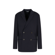 Double-breasted Blazer in a Plain-Knit Wool Blend