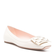 Trompette Ballerinas in Leather Off White