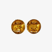 RB802 - CHANEL Vintage Crystal Gold Plated Clip-On Earrings
