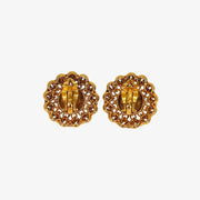 RC324 - CHANEL Vintage Round Gold Plated Clip-On Earrings