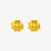 RC438 - CHANEL Vintage Gold Plated Camellia Clip-On Earrings