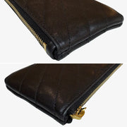 C612 - YSL Black Leather Zipped Coin Purse