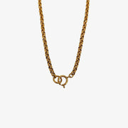 JT309 - CHANEL Vintage Squiggle Border Gold Plated Necklace